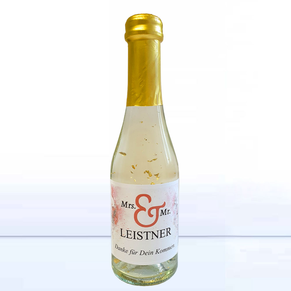 Hochzeits- Sekt als Gastgeschenk personalisiert 