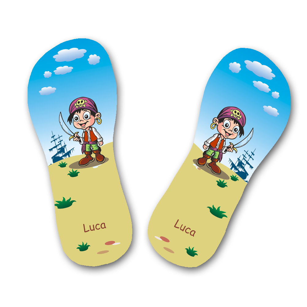 Einzigartige Kinder-Badelatschen mit Namen bedruckt 