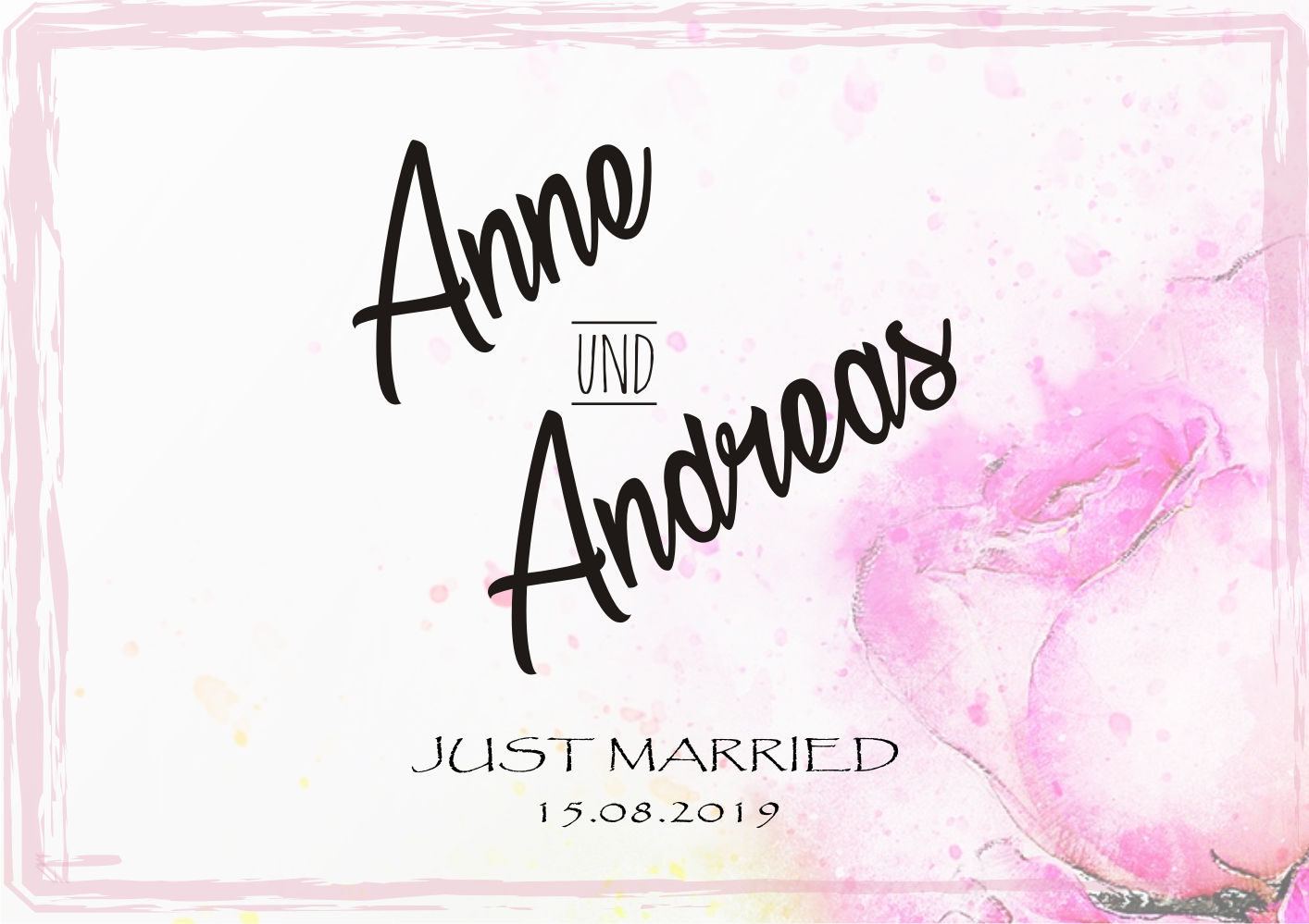 Individuell bedrucktes Tischset / Platzdeckchen für Paare mit Namen 