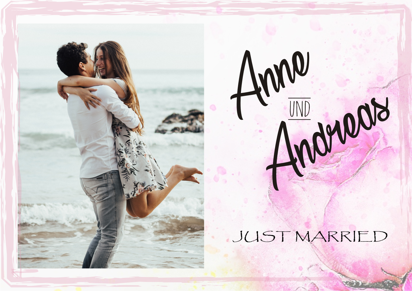 Individuell bedrucktes Tischset / Platzdeckchen für Paare mit Namen und Foto 