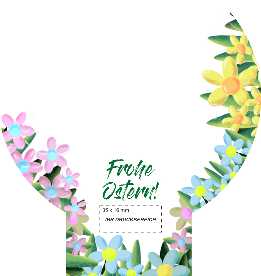 Sektbombe mit eigenem Flaschenanhänger bedruckt - Frohe Ostern 