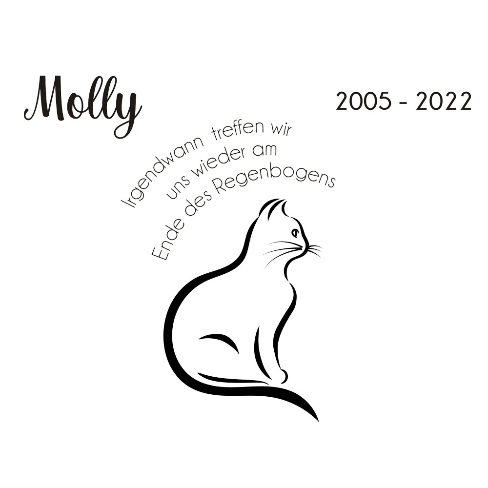 Schieferplatte Herz mit Spruch als Erinnerung an deine Katze 