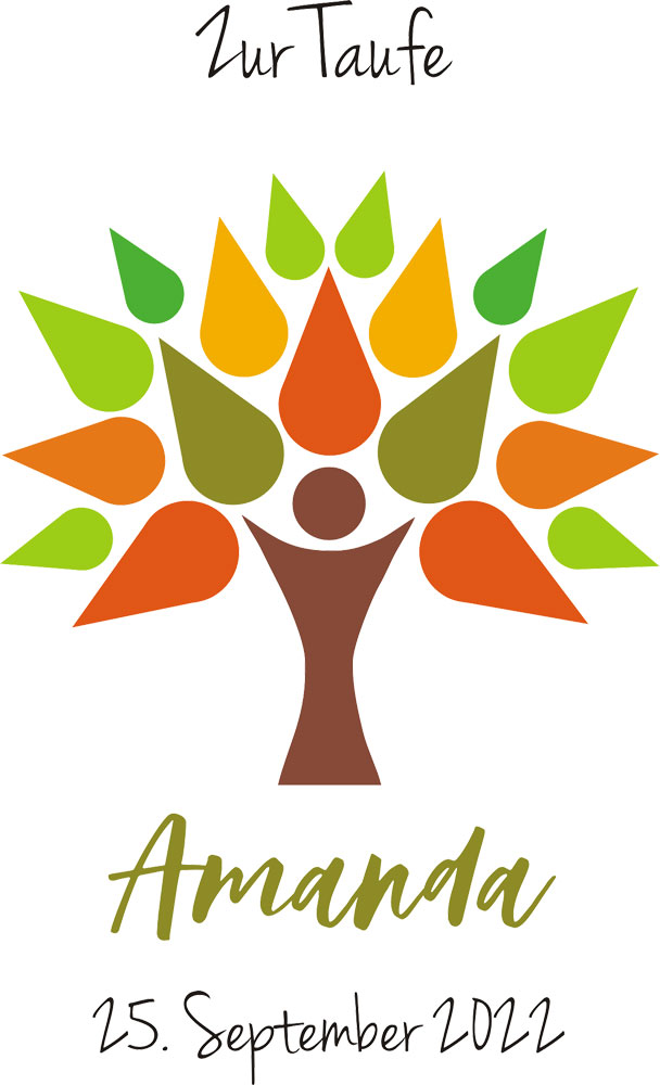 Taufkerze / Kerze zur Taufe Lebensbaum individuell gestalten 