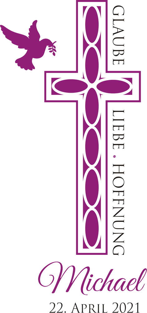 Kommunions-/Konfirmations-/Taufkerze individuell gestalten 