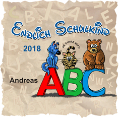 Bedruckte Kerze zum Schulanfang / zur Einschulung mit Namen 