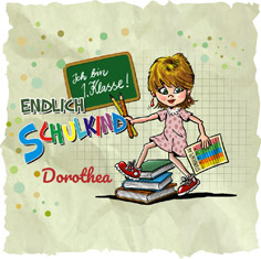 Bedruckte Kerze zum Schulanfang/ Einschulung 