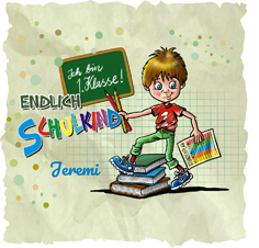 Persönliche Kerze bedruckt als Geschenk zum Schulanfang 