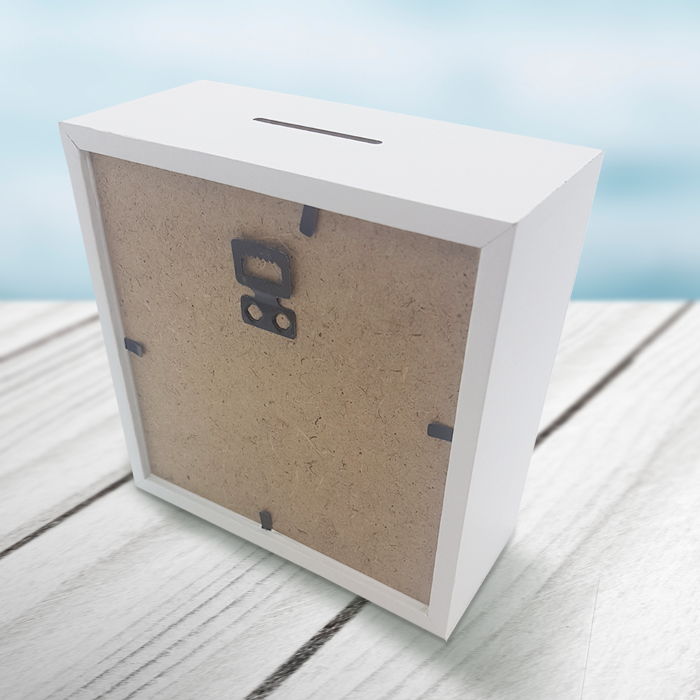 Individuell bedruckte Bilderrahmen-Spardose für Geldgeschenke 