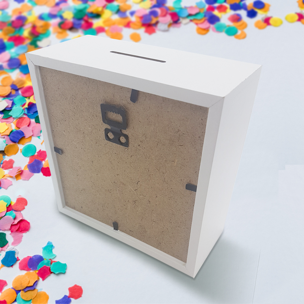 Personalisierte Bilderrahmen Spardose zum Abitur mit Namen bedruckt 