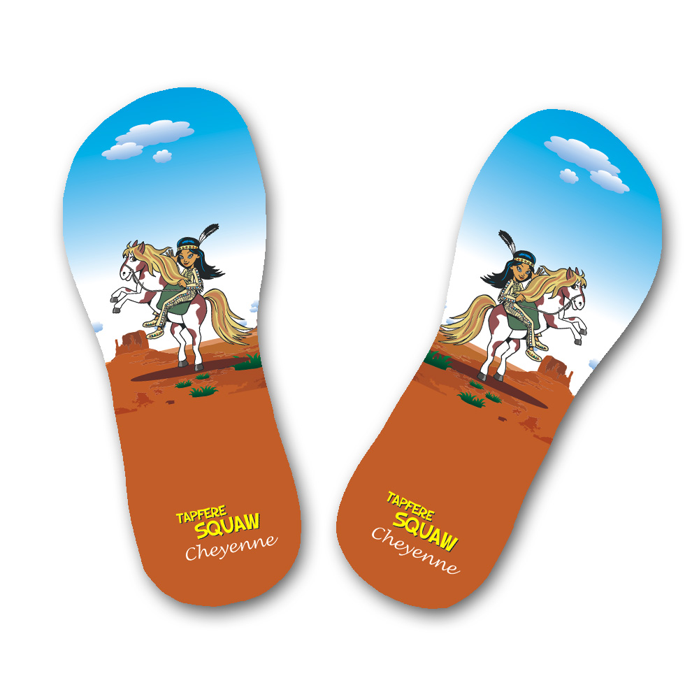 Bezaubernde Badelatschen mit Indianermotiv und Namen 30-34