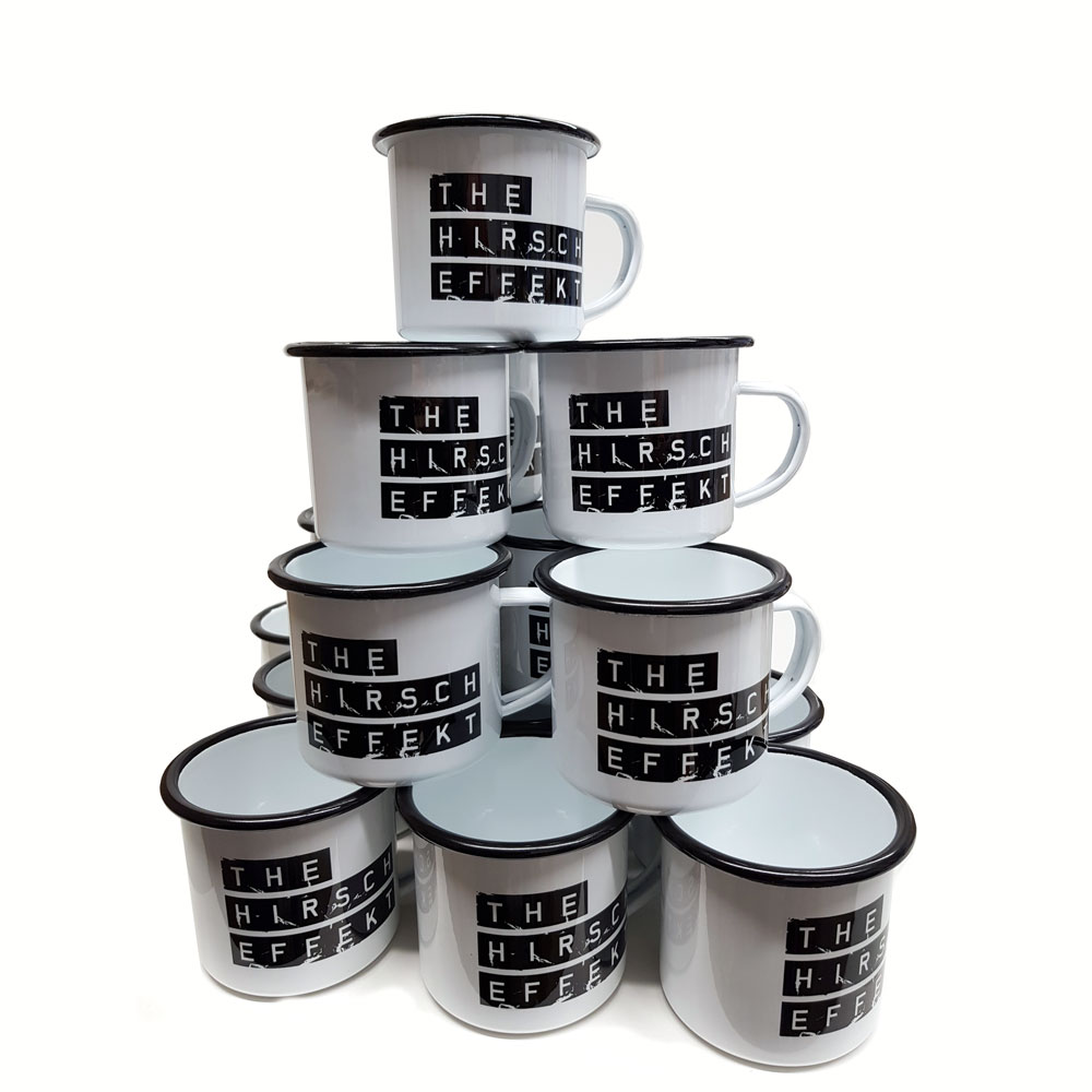 Emaille Tasse / Becher mit Logo oder Design bedrucken 