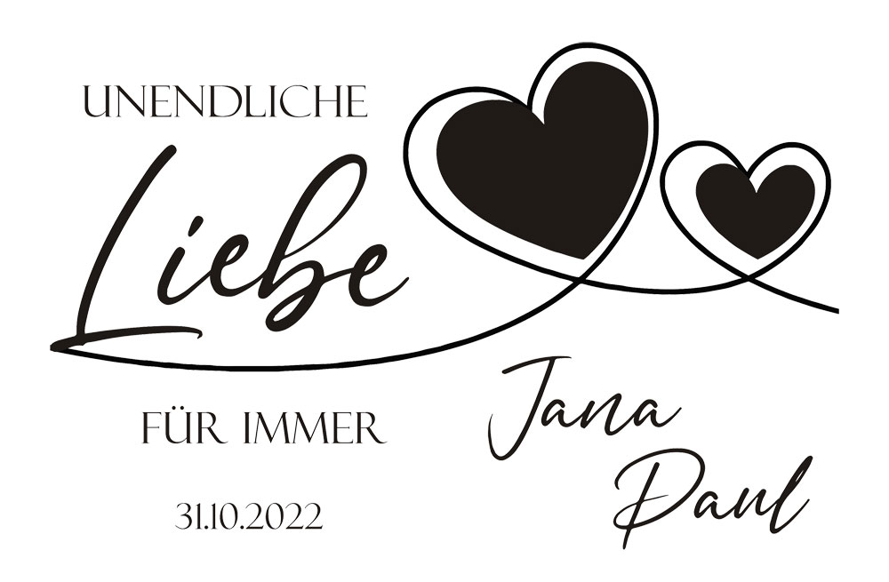 Individuell gravierte Erinnerungsbox Hochzeit mit Namen und Datum 