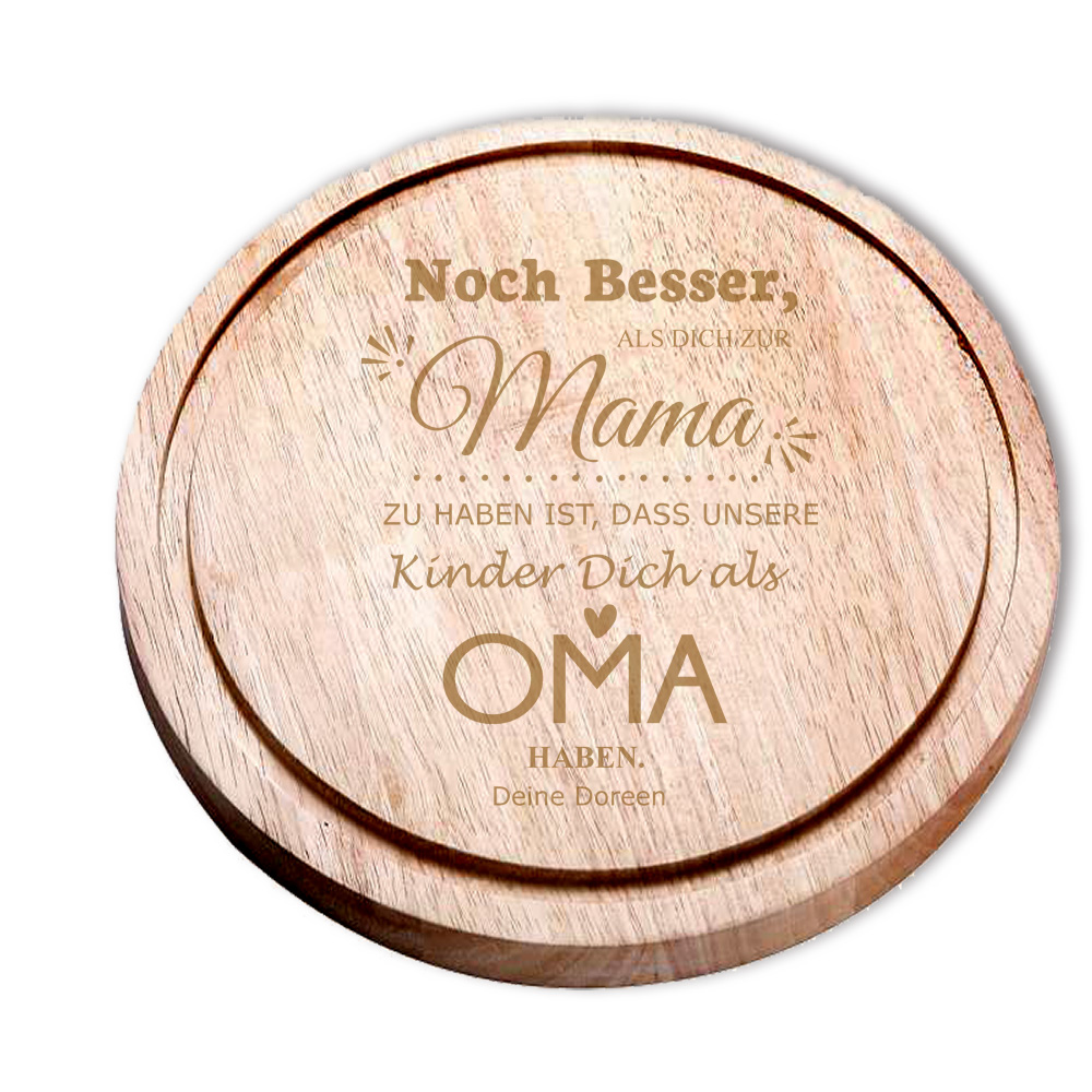 Schneidebrett graviert für deine Mama mit Motiv *Noch besser als* 