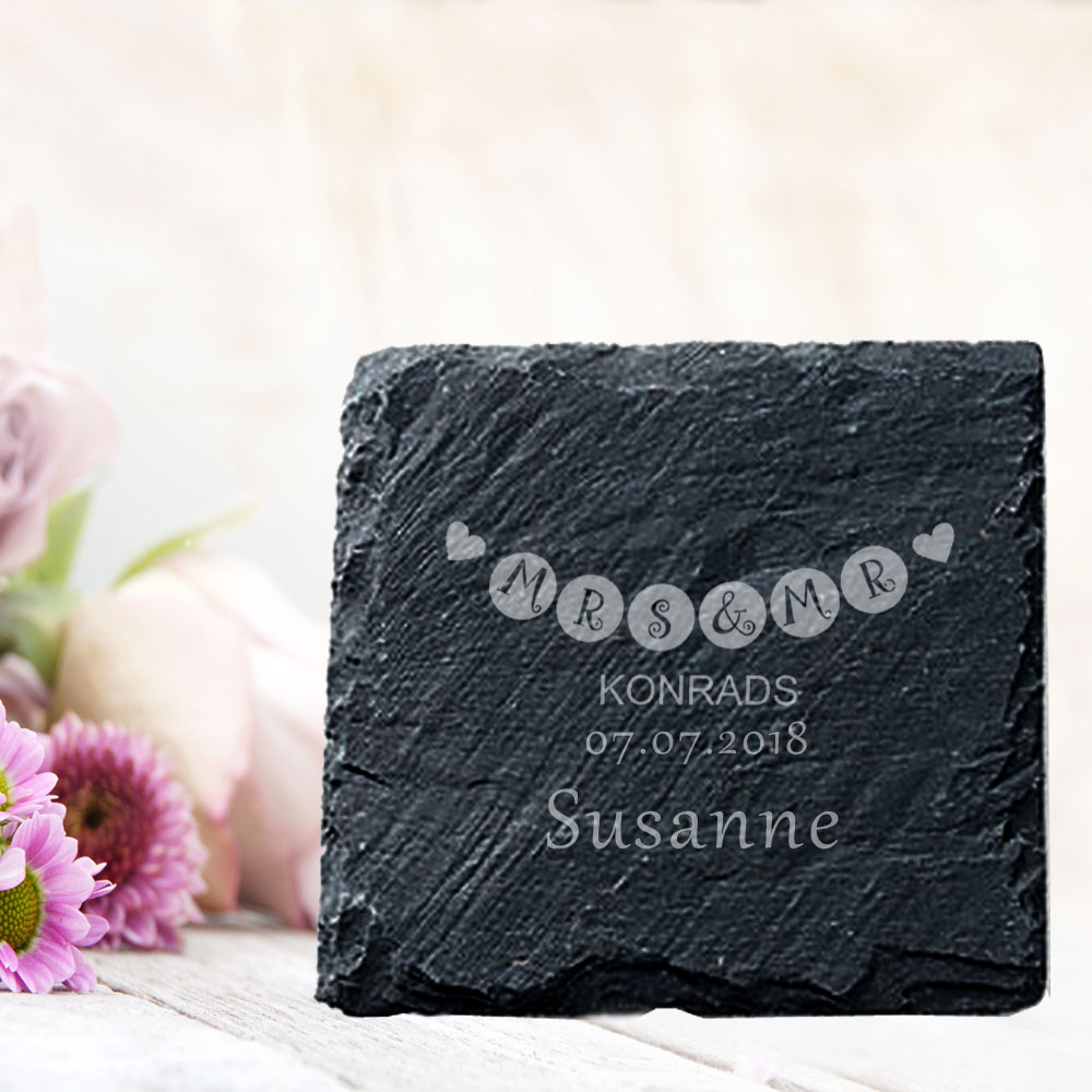 Hochzeit Untersetzer als Tischkarte 