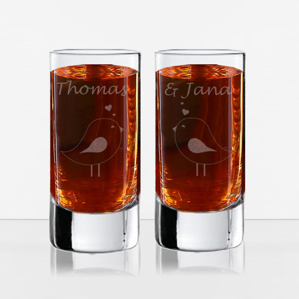Schnapsglas mit Gravur für Paare 