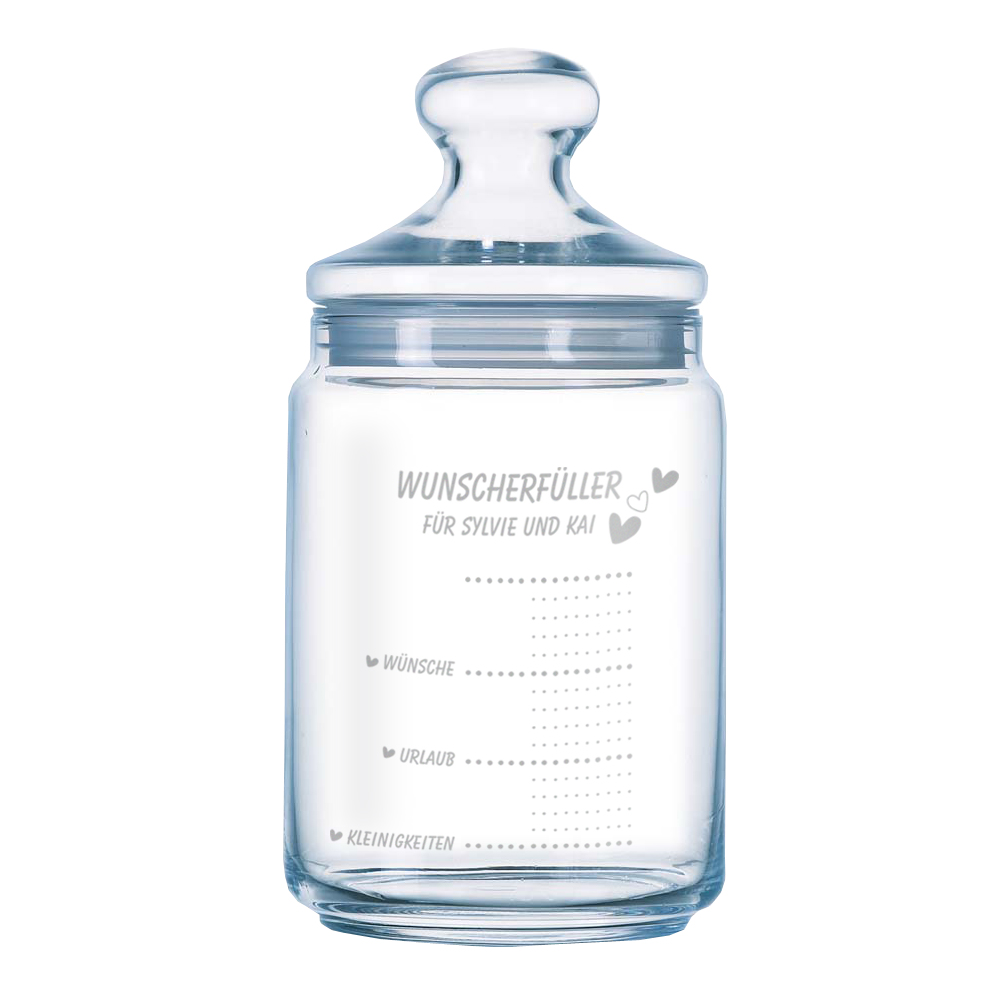 Keksglas mit Gravur Hochzeit mit Namen 