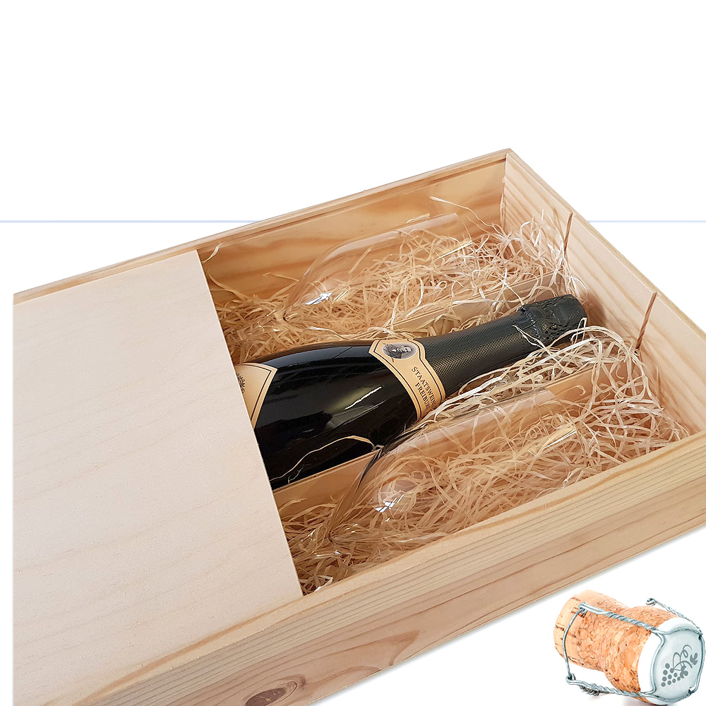 Holzkiste mit Schiebedeckel (3er) mit Ihrem Logo 