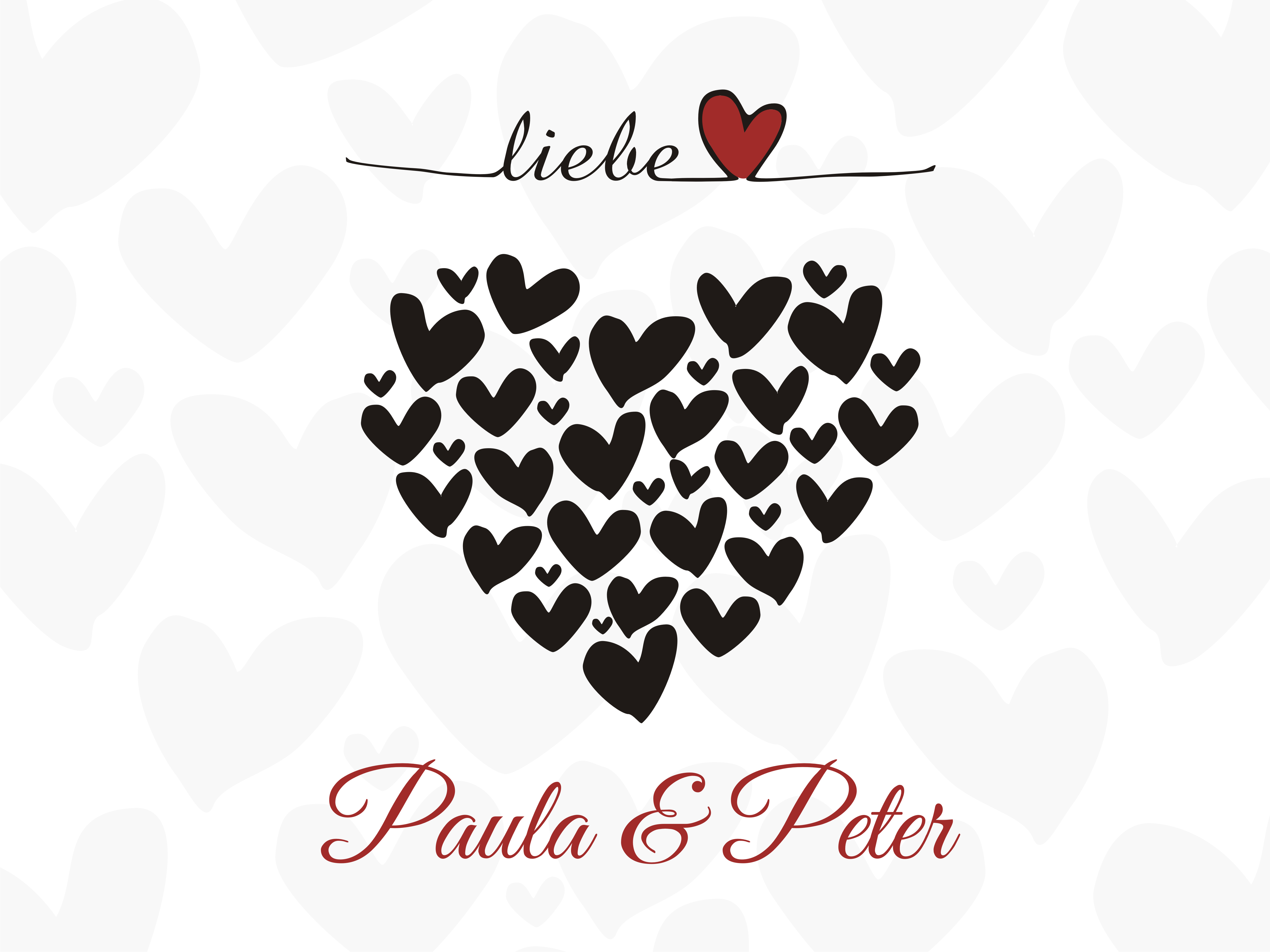 Autofahne zur Hochzeit mit Namen bedruckt 