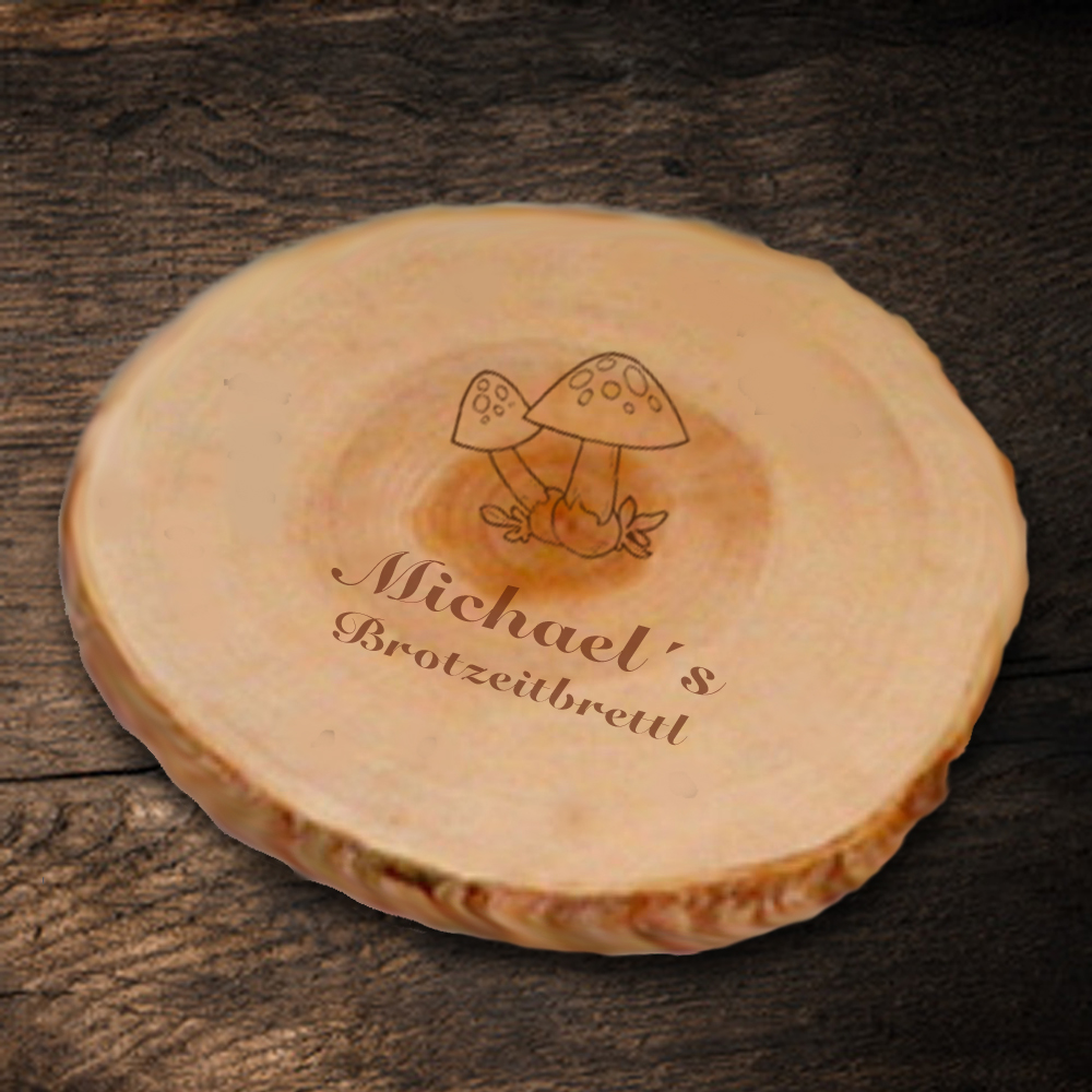 Baumscheibe mit Waldmotiv und Ihrem Namen 
