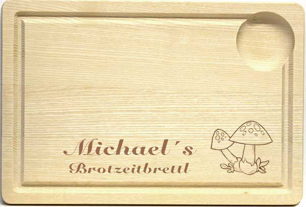 Frühstücksbrett / Tranchierbrett Holz mit Gravur 
