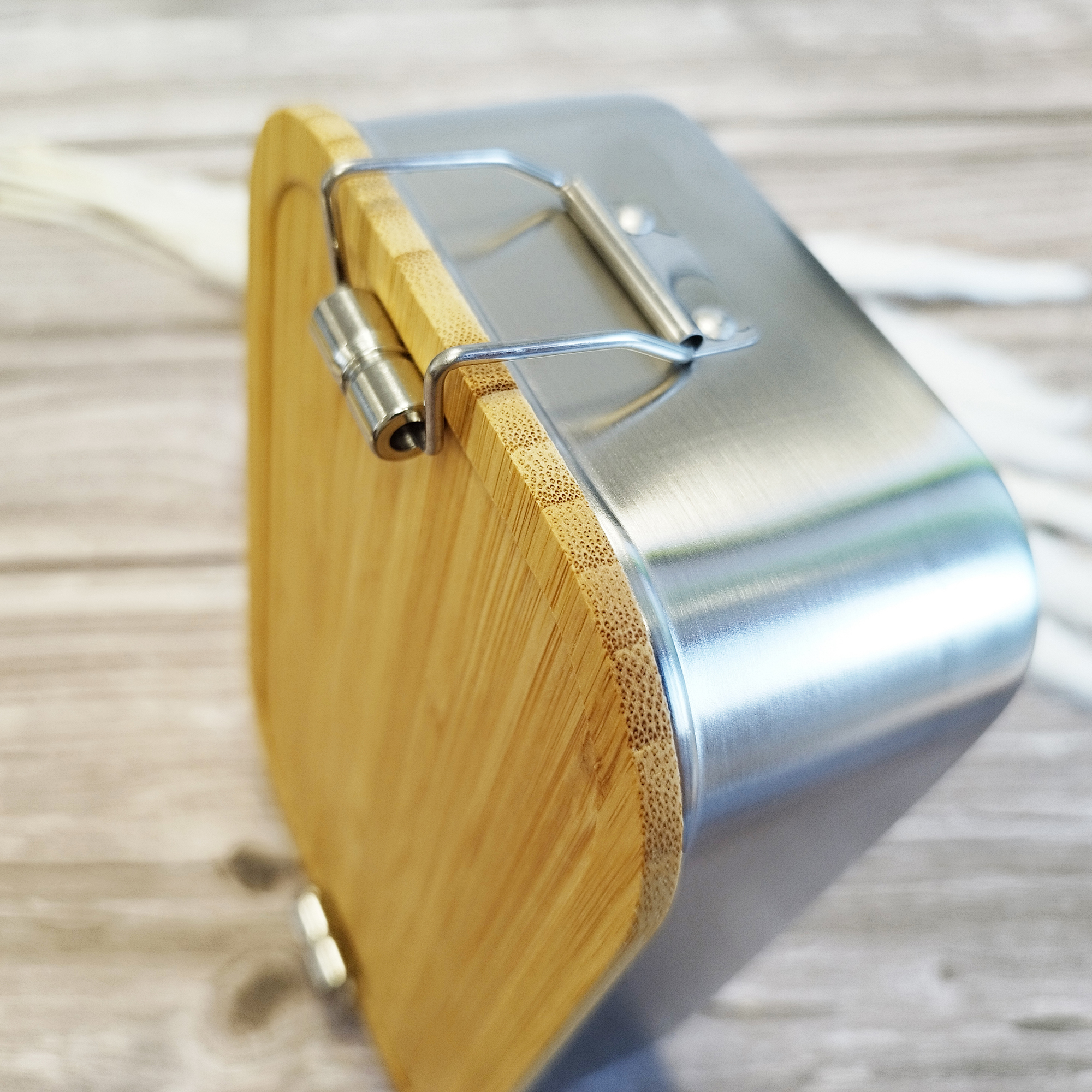 Bambus Brotdose bedruckt mit deinem Namen und Spruch ohne Trennsteg