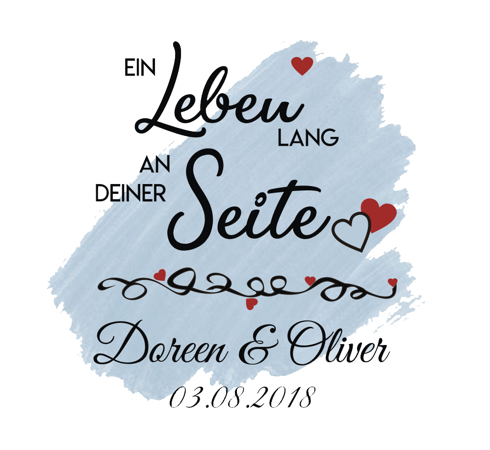 Keksglas /Bonbonglas zur Hochzeit mit Wunschtext bedruckt