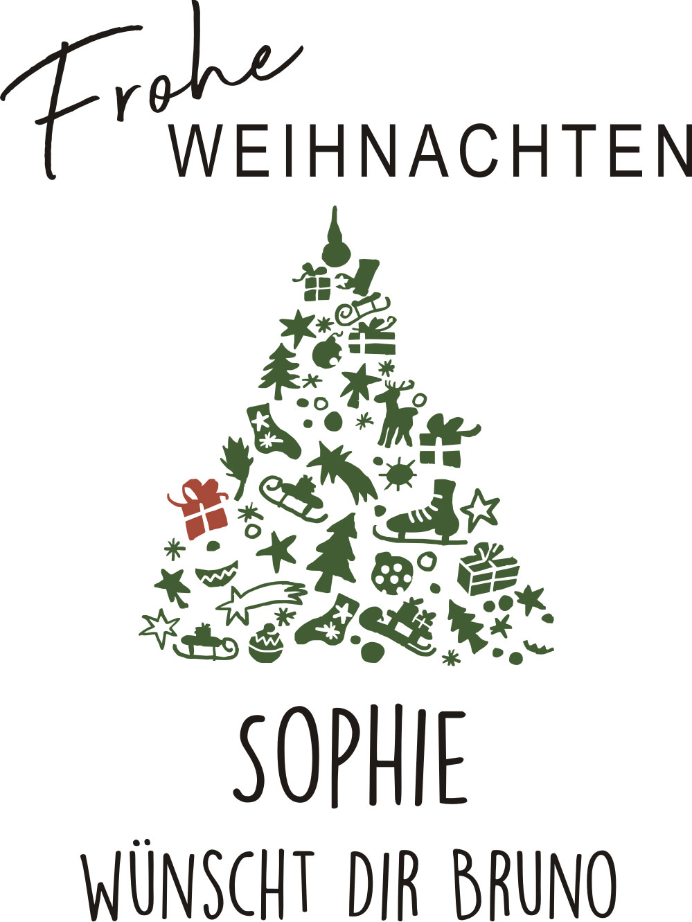 Weihnachtliches Geschenksäckchen / Geschenkbeutel individuell bedruckt 