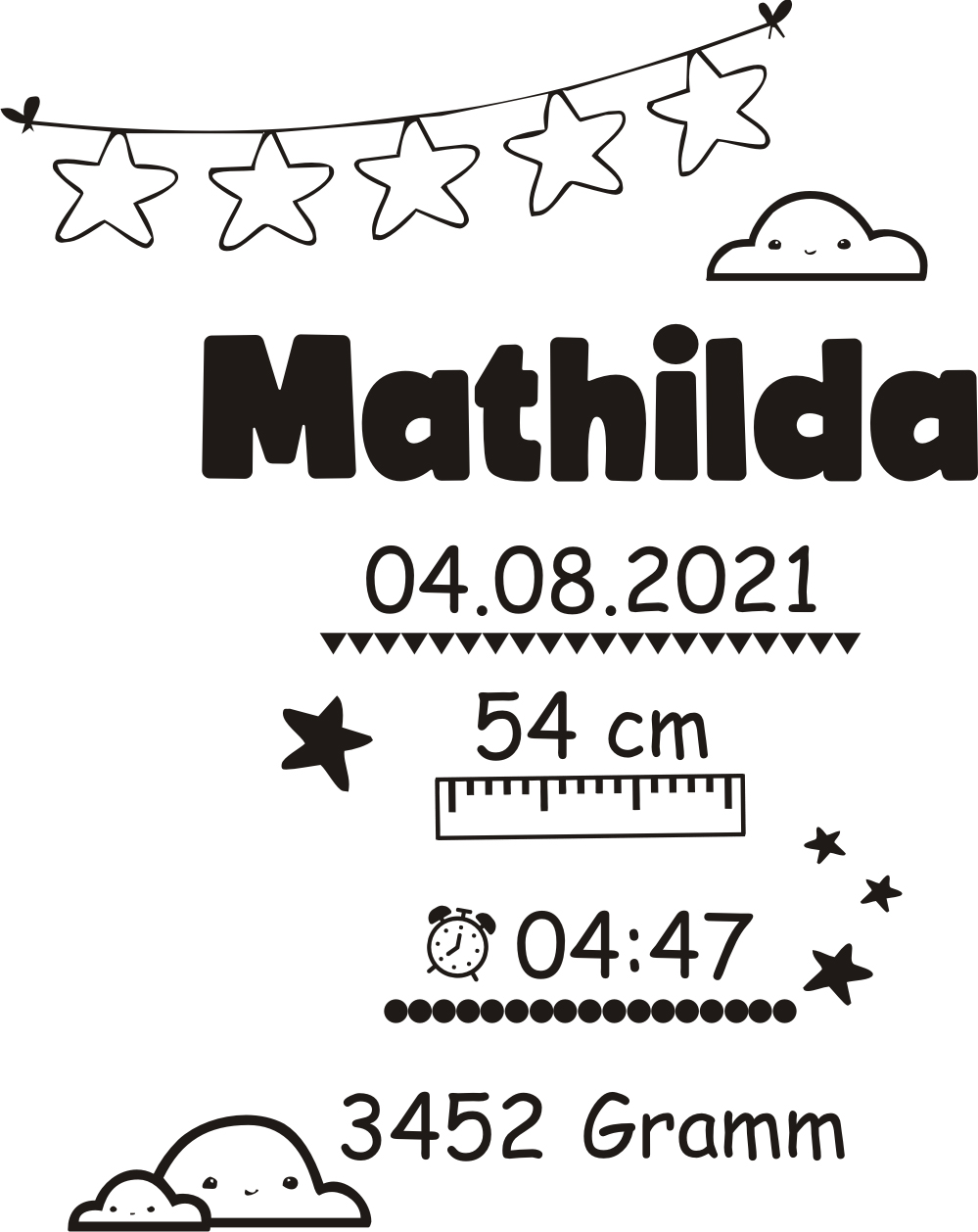 Keksglas mit Gravur Geburt 