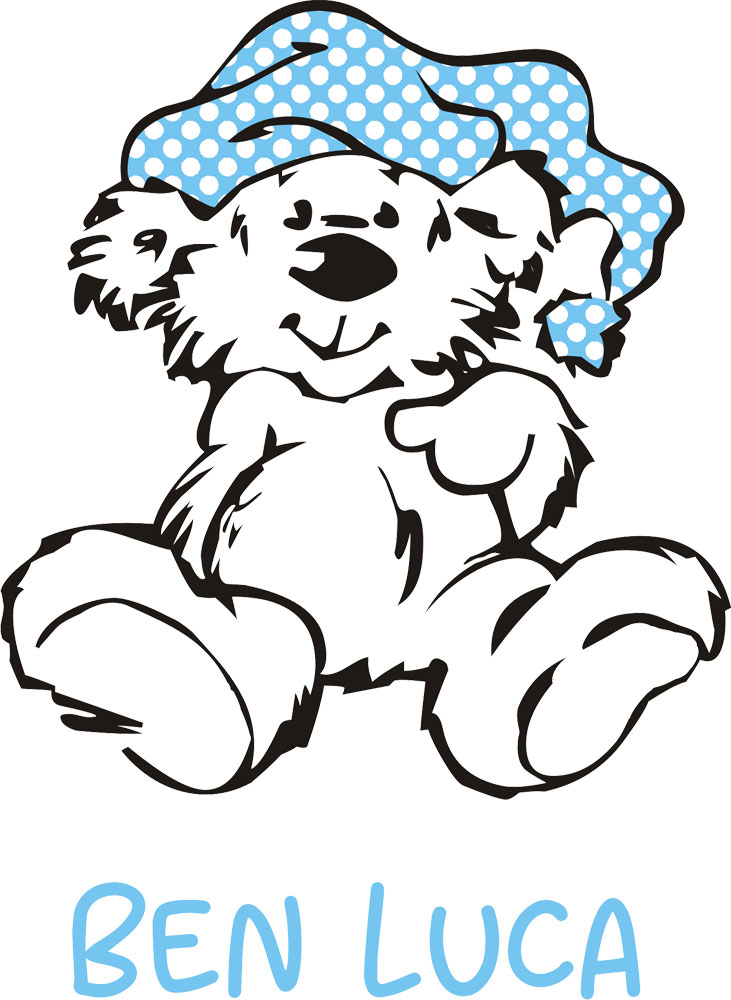 Persönliches Geschenksäckchen für Jungen mit Bärchen und Namen 