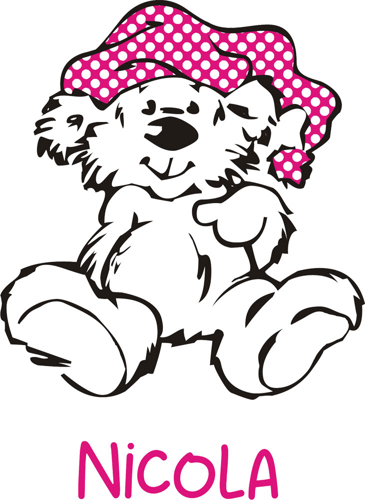 Bedruckter Geschenkbeutel mit Bärchen und Namen für Mädchen 