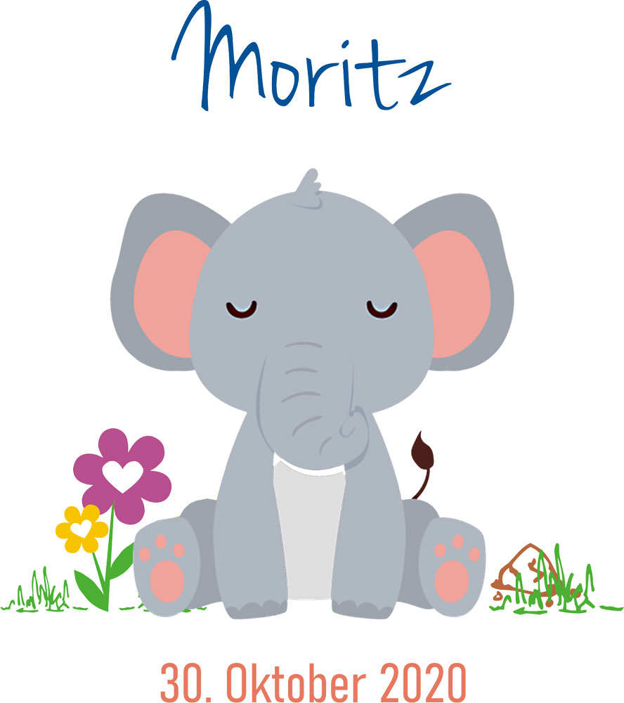 Individueller Geschenkbeutel mit Namen und Datum 