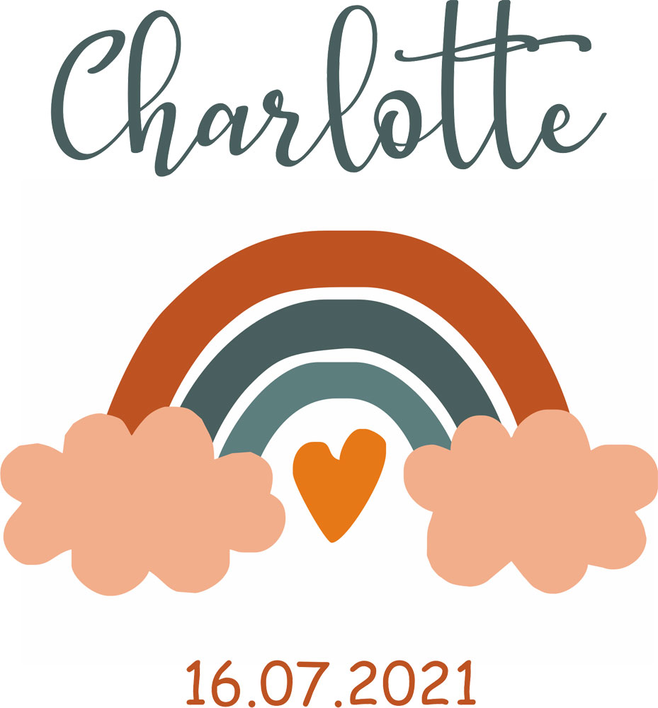 Bedrucktes Geschenksäckchen / Geschenkbeutel mit Namen und Geburtsdatum 