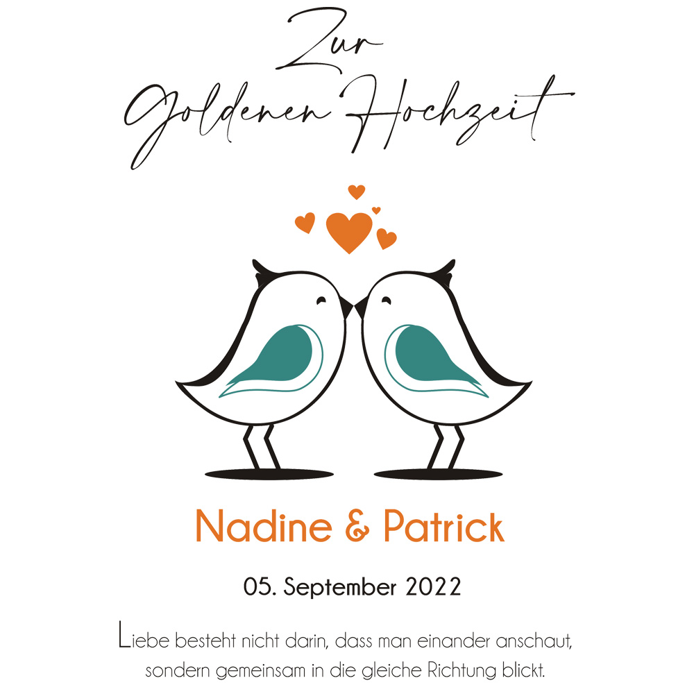 Geschenkidee Sektgläser mit Gravur in Holzbox zur Goldenen Hochzeit 