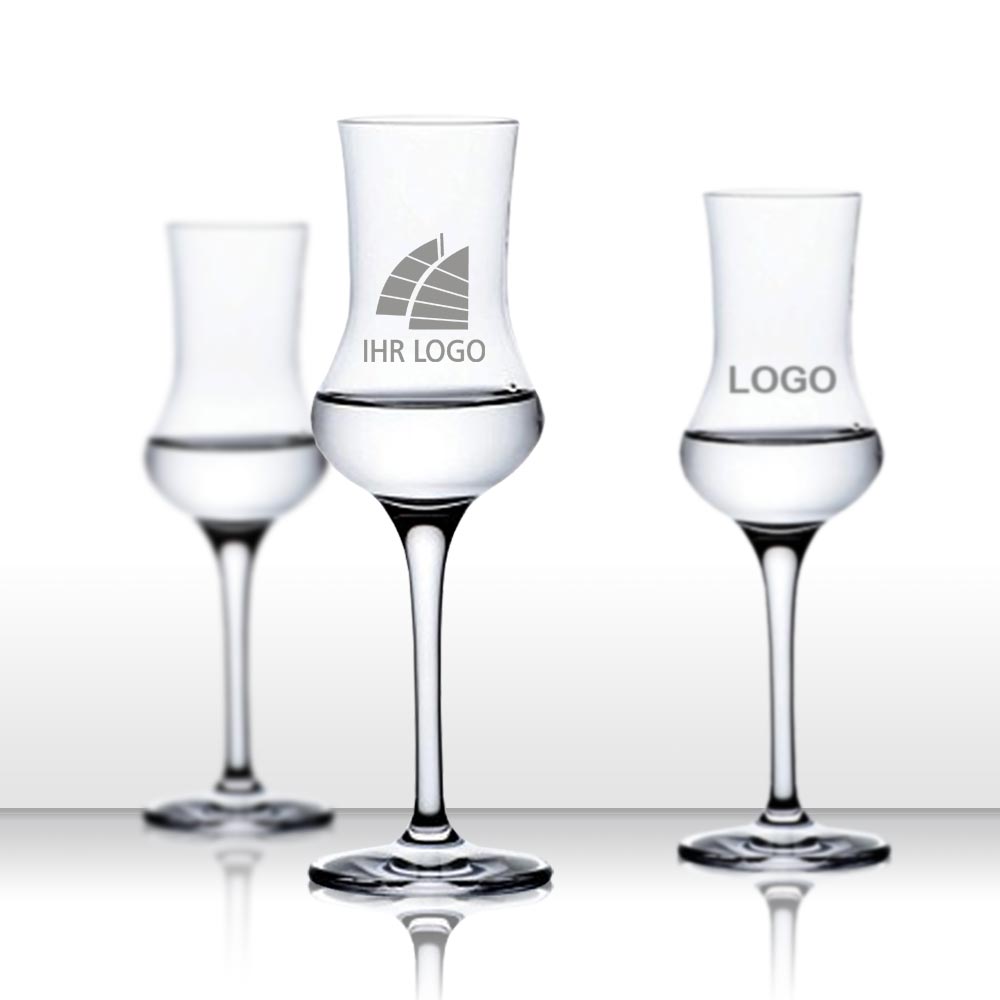 Grappaglas mit eigenem Logo/Design mit Gravur