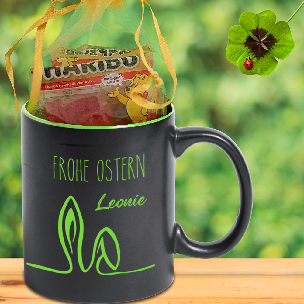 Frohe Ostern Tasse als Geschenkidee mit deinem Namen 