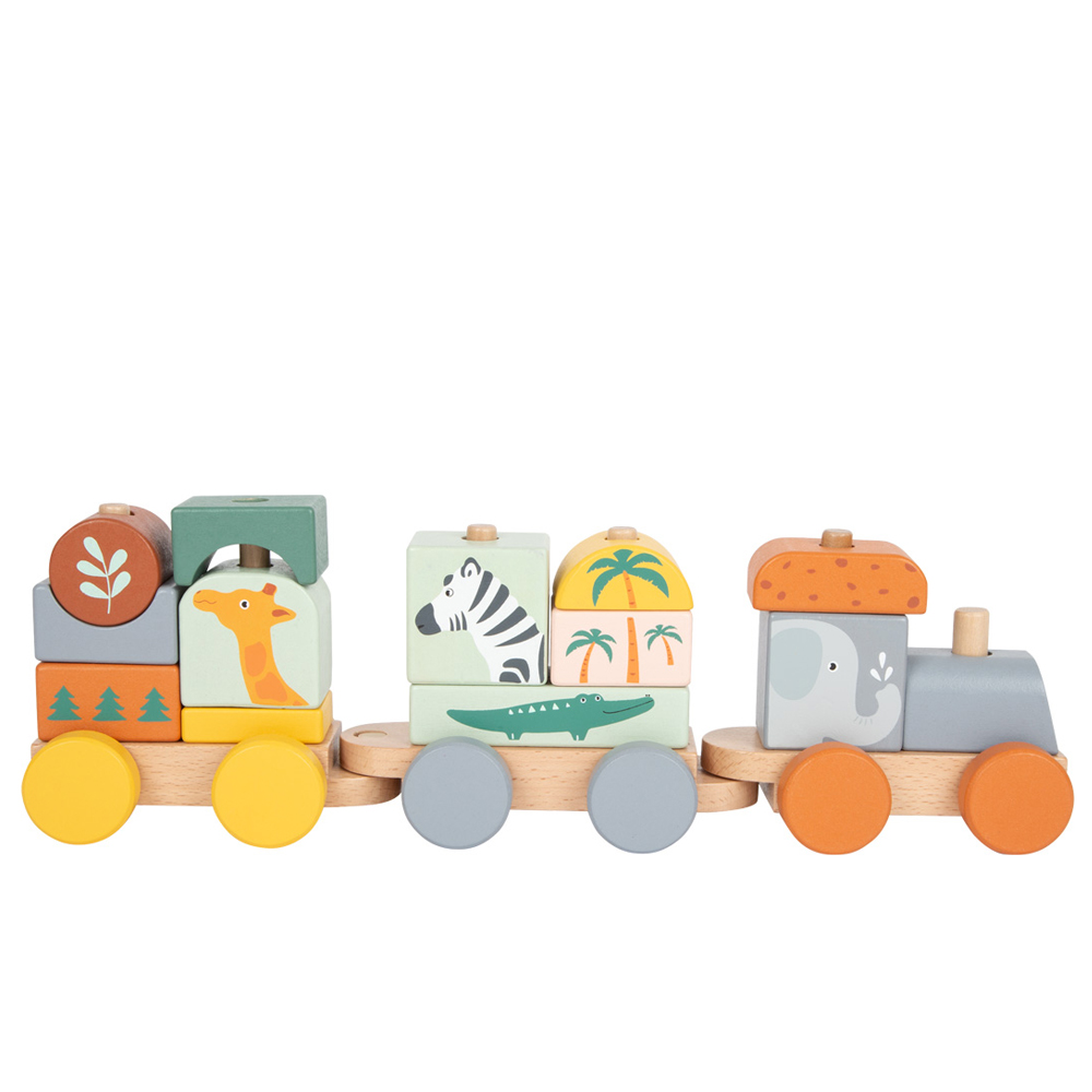 Holz-Zug zur Geburt mit Namen graviert 