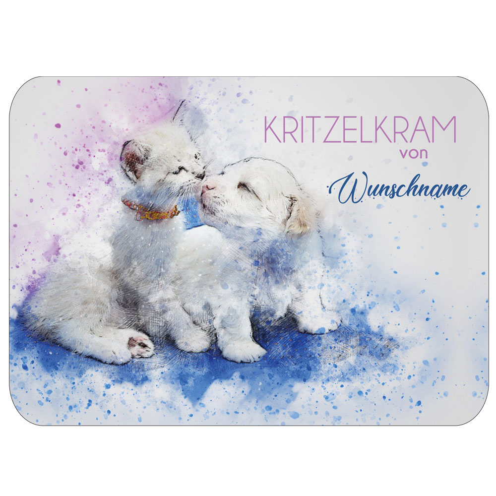 Federmäppchen für Mädchen Hund & Katze mit Namen personalisiert 