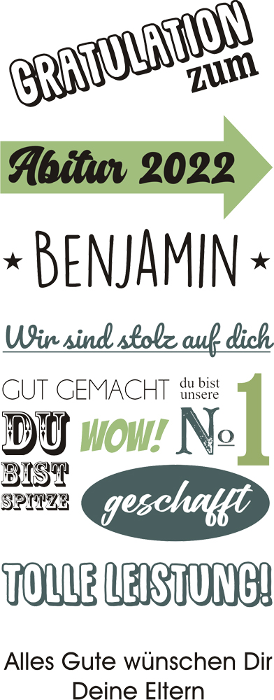 GIN Geschenk-Set zum Abitur mit Namen und Wunschtext bedruckt 