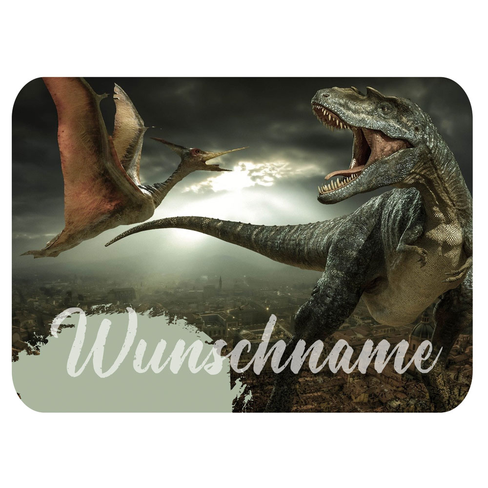 Gefülltes Federmäppchen mit Dinos und deinem Namen bedruckt 