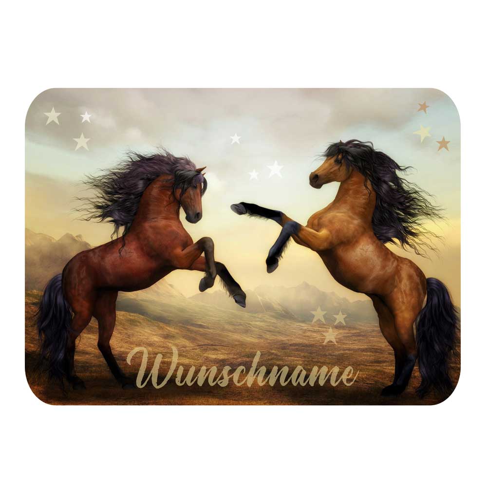 Gefülltes Federmäppchen Pferde mit Namen personalisiert 