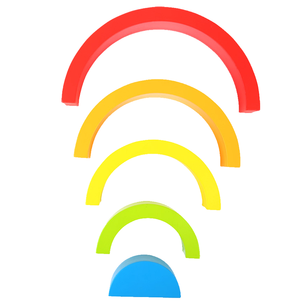 Personalisiertes Holzspielzeug Regenbogen mit Namen graviert zur Geburt 