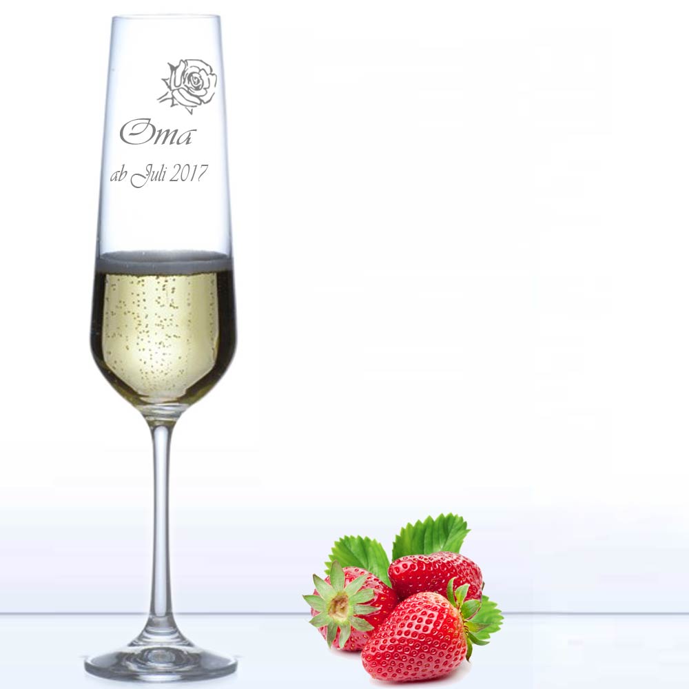 Sektglas gravieren mit Motiv 