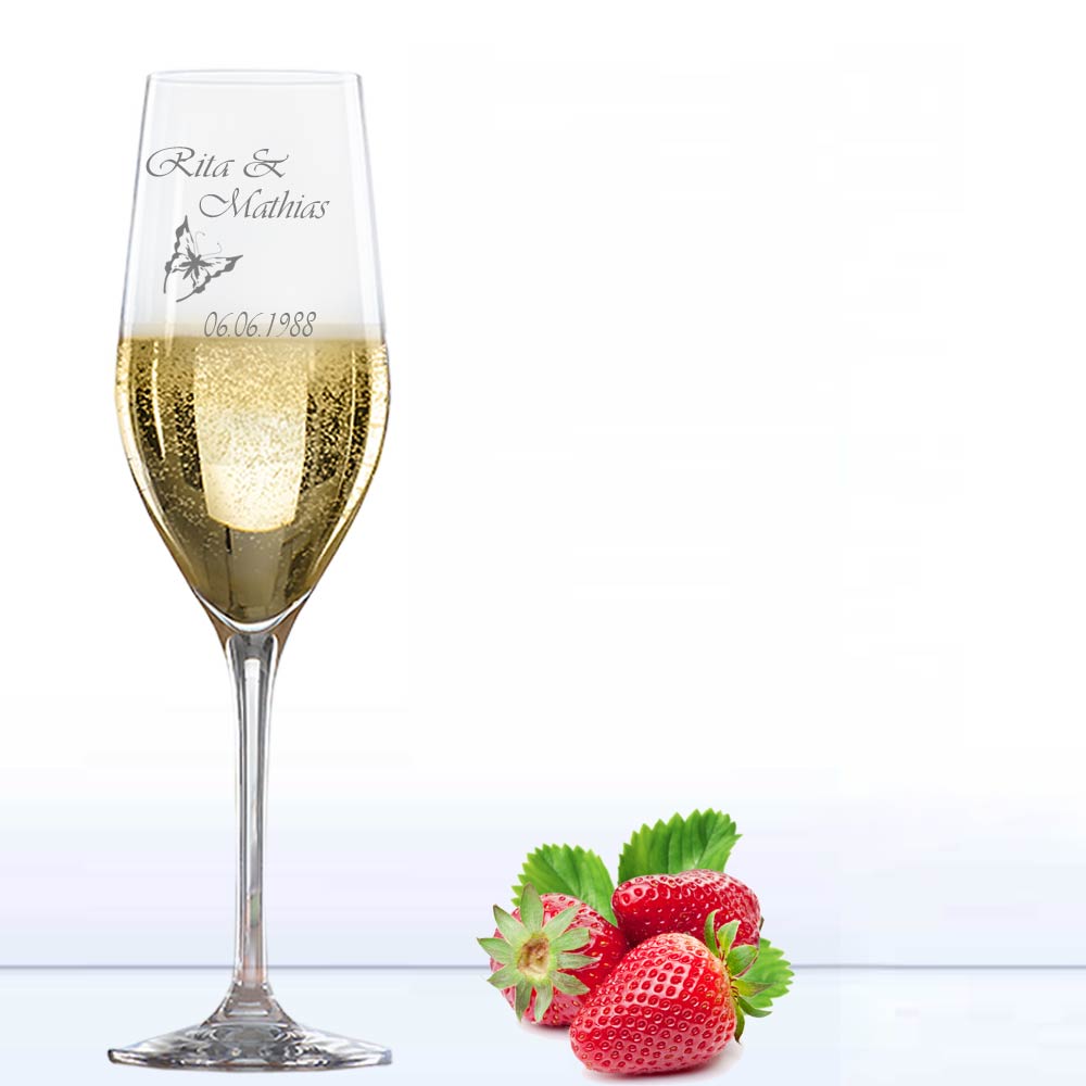 Sektglas graviert mit Motiv 