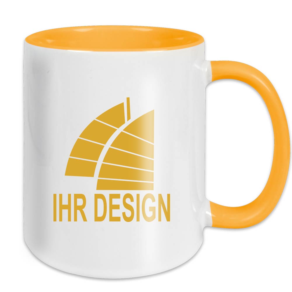 Zweifarbige Tasse / Keramiktasse mit Ihrem Logo oder Design 