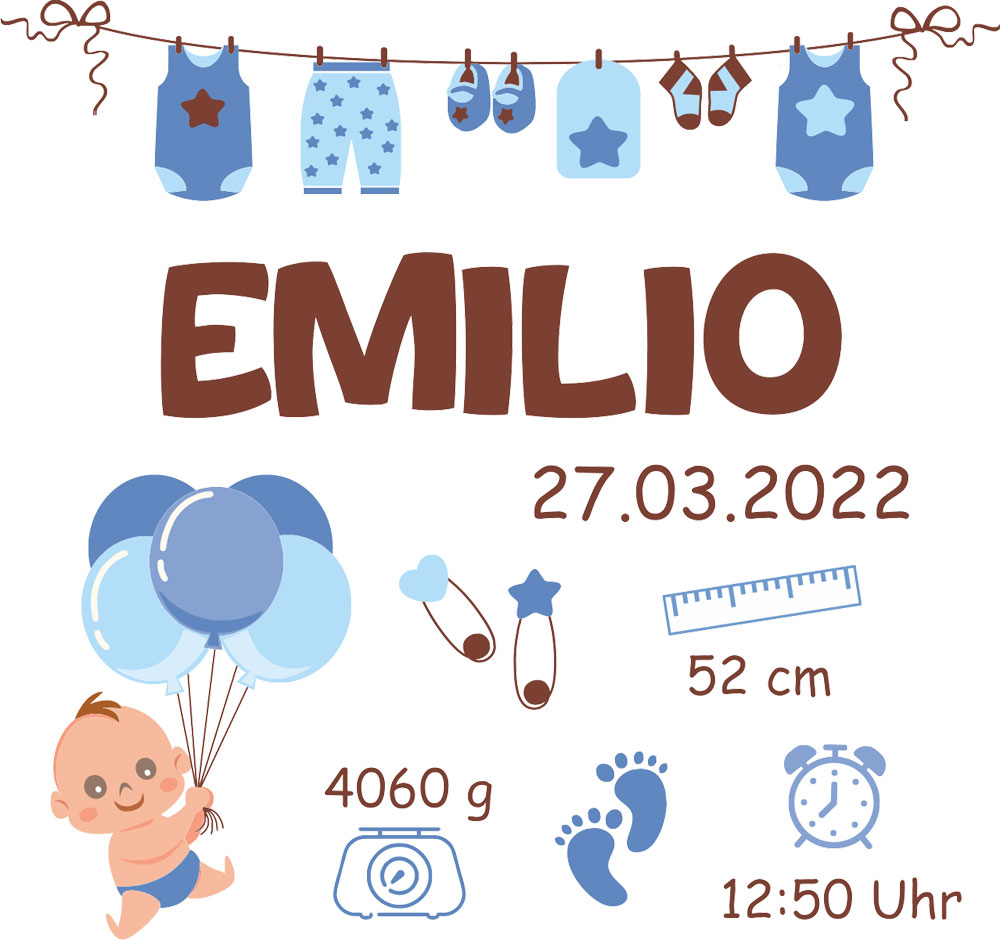 Bedruckte Bilderrahmen Spardose zur Geburt für Jungen 