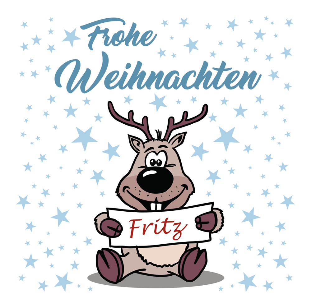 Bedruckte Bilderrahmen Spardose Elch zum Weihnachtsfest 