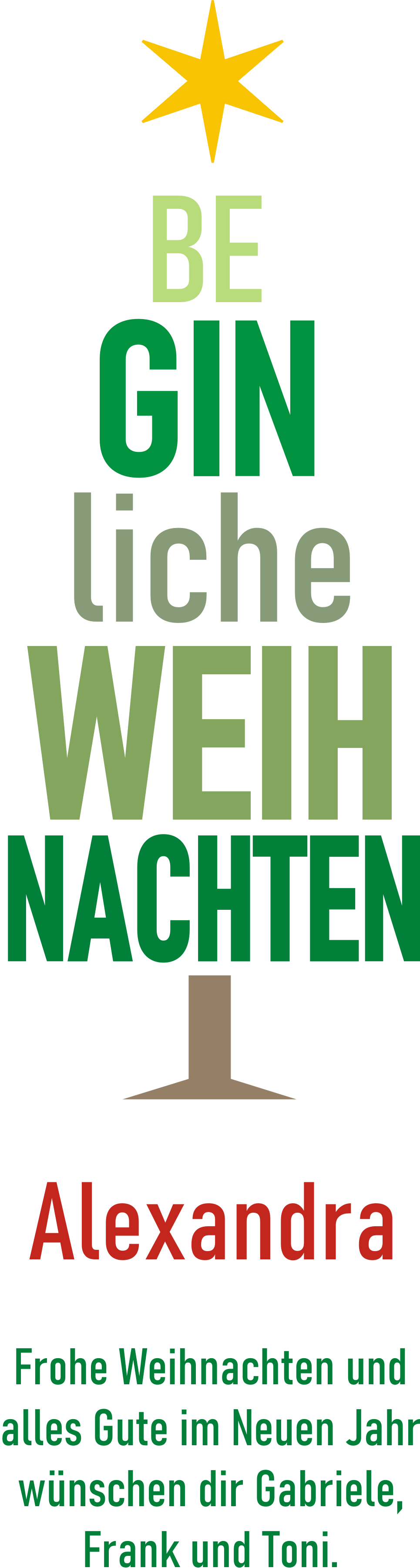 BeGINliches Weihnachts-Geschenk-Set mit Namen und Text bedruckt 