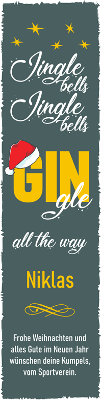 Weihnachts-Geschenk-Set - GINgle Bells - mit Namen und Text bedruckt 