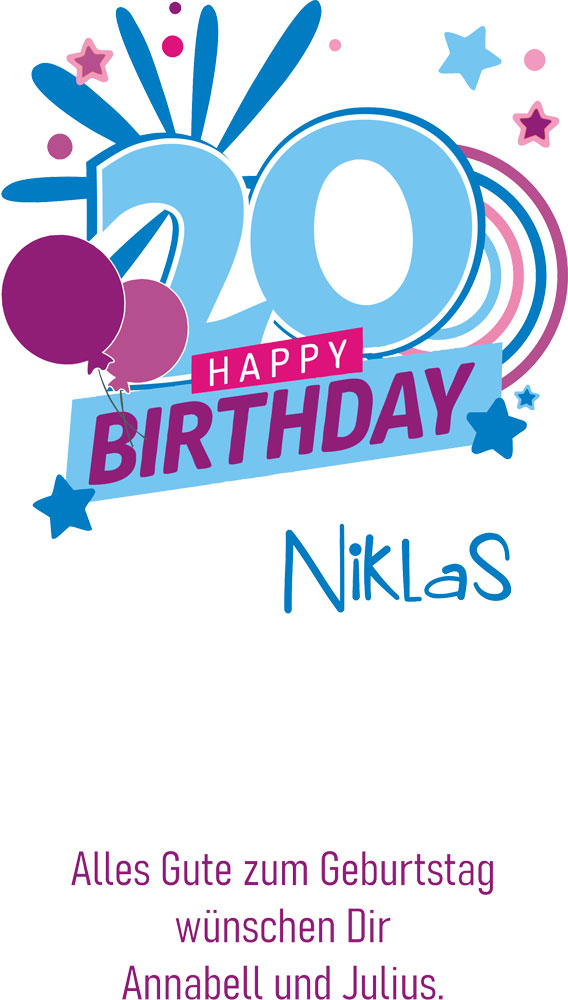 Edles Wein-Geschenk-Set zum 20. Geburtstag mit personalisierter Holzkiste 