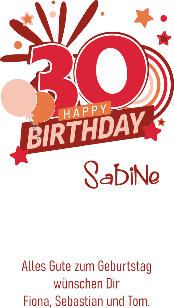 Personalisiertes Wein-Geschenkset zum 30. Geburtstag 